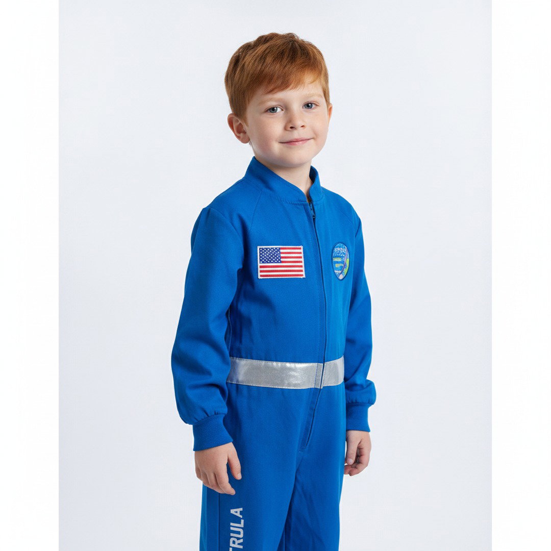 Astronautenoverall met ruimte-emblemen en reflecterende details