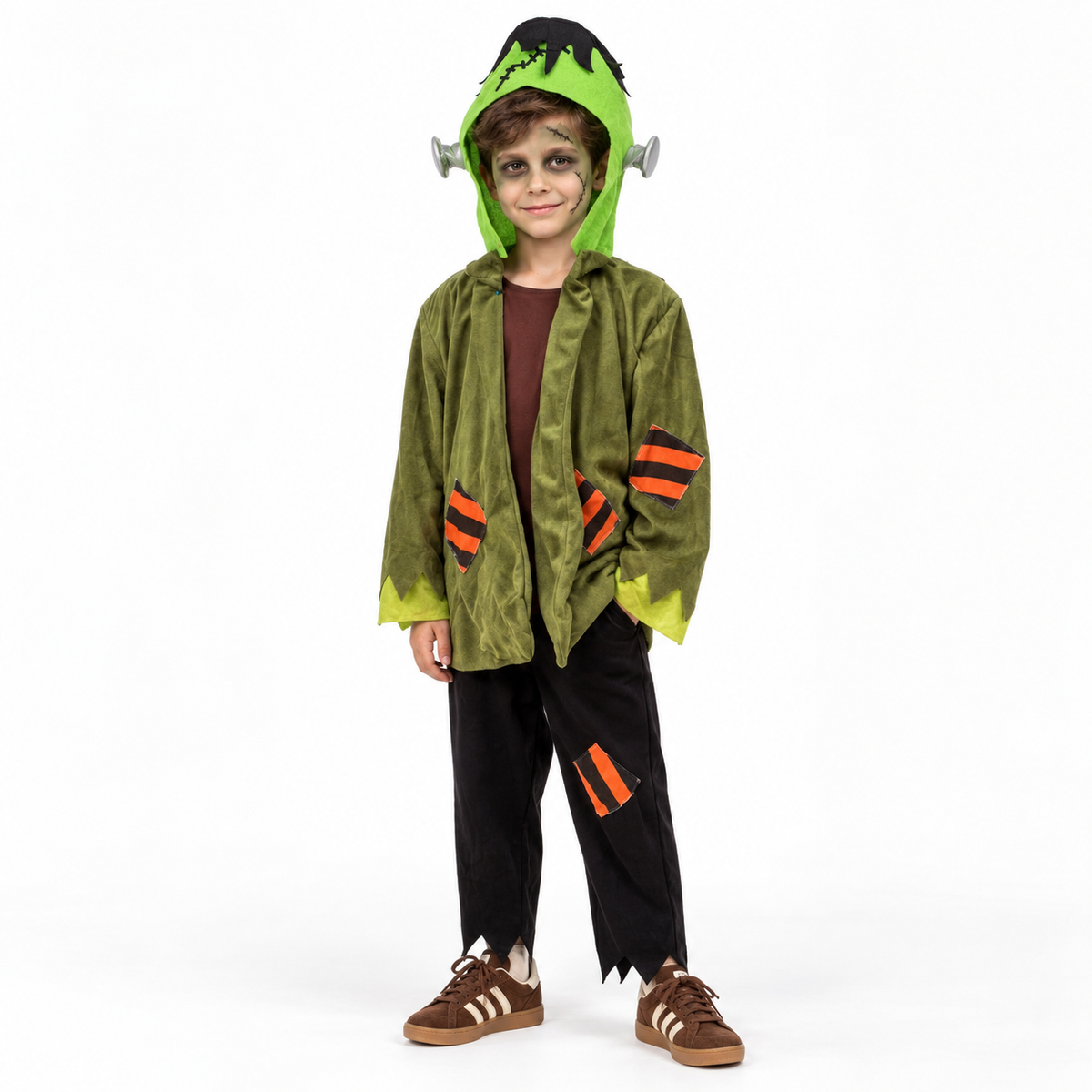 Monster- of zombieoutfit met gescheurde details op mouwen en broek