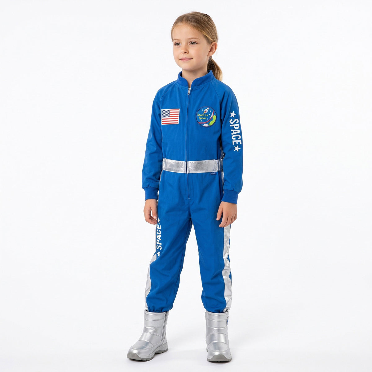 Astronautenoverall met ruimte-emblemen en reflecterende details