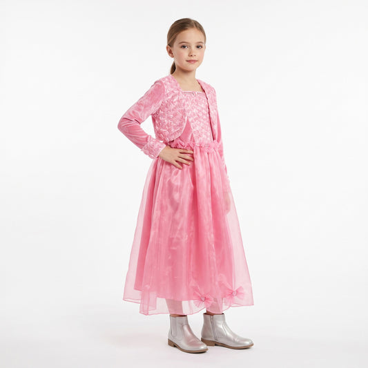 Prinsessenjurk met sierlijk lijfje, elegante bolero, lange zwierige rok, verfijnde strikdetails voor een sprookjesachtig avontuur vol koninklijke magie