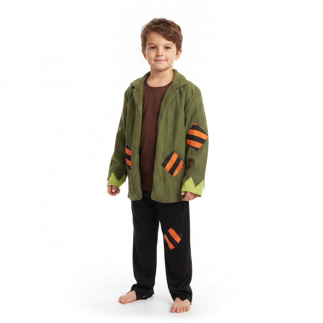 Monster- of zombieoutfit met gescheurde details op mouwen en broek
